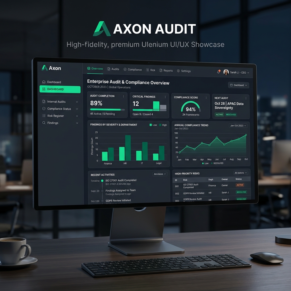 Compliance dashboard mockup